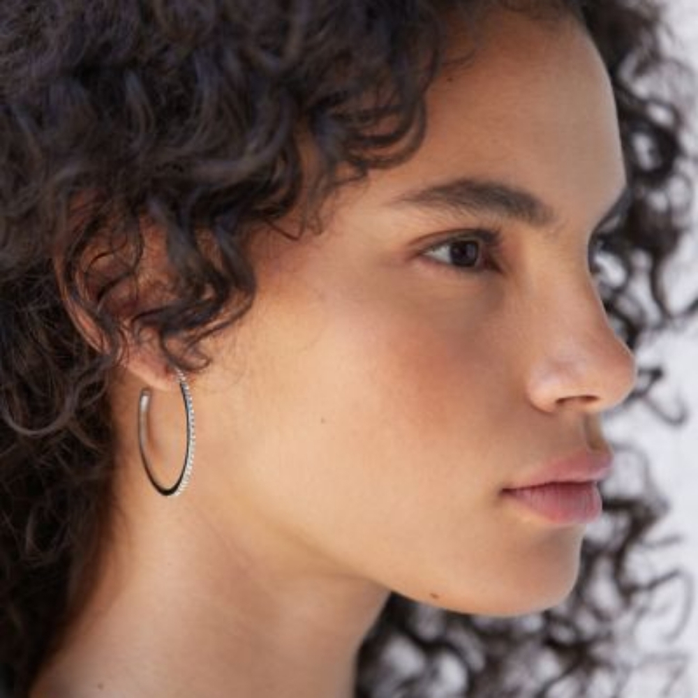 UO Rhinestone Hoop Earring Set - Picture 2 of 5